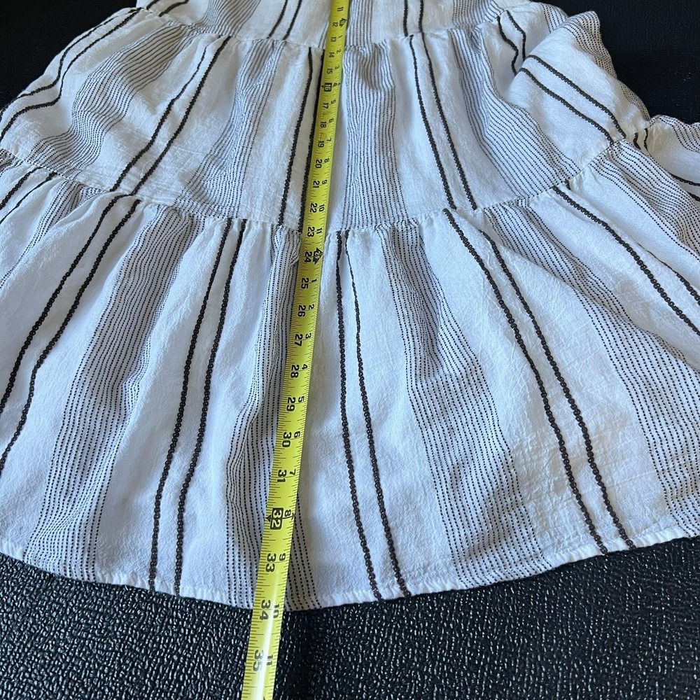 Sundry for Evereve Black White Striped Tiered Cotton Gauze Dress S Beach Resort - Picture 9 of 9
